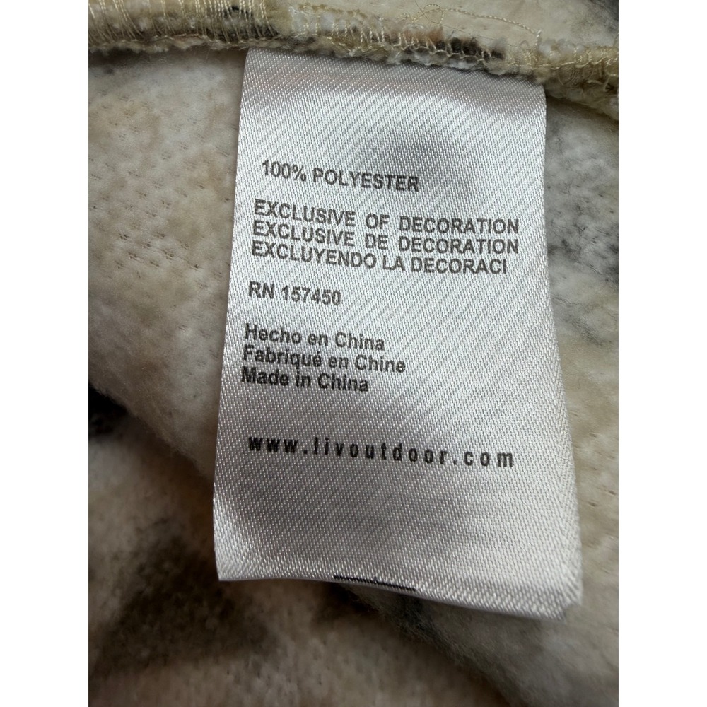 LIV Outdoor Women Medium Aztec Sherpa Fleece Longline Snap Jacket Cream Pink - Picture 8 of 9
